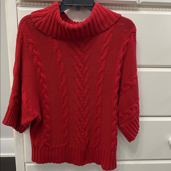 Leo & Nicole Red Cowl Neck Sweater - Picture 4 of 7